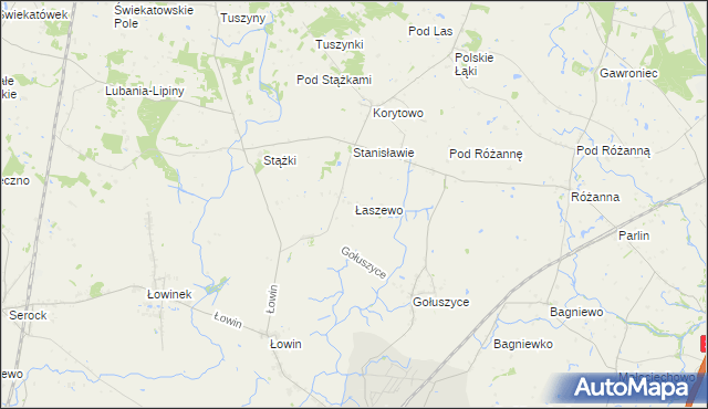 mapa Łaszewo gmina Pruszcz, Łaszewo gmina Pruszcz na mapie Targeo