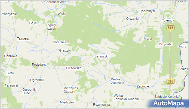 mapa Leniuszki, Leniuszki na mapie Targeo