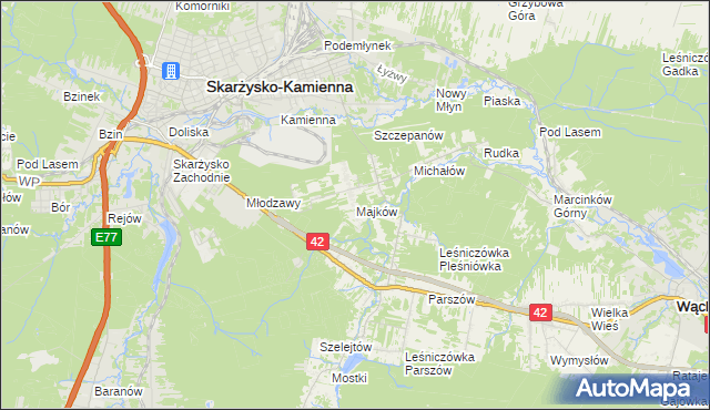 mapa Majków, Majków na mapie Targeo