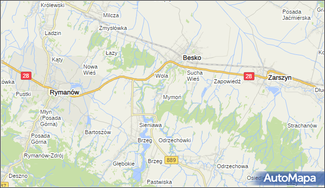 mapa Mymoń, Mymoń na mapie Targeo