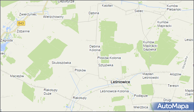 mapa Plisków-Kolonia, Plisków-Kolonia na mapie Targeo