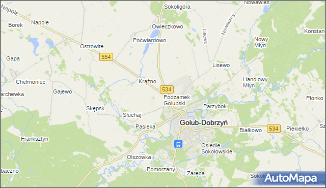 mapa Podzamek Golubski, Podzamek Golubski na mapie Targeo