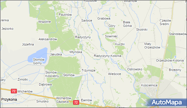 mapa Radyczyny-Kolonia, Radyczyny-Kolonia na mapie Targeo