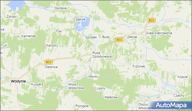 mapa Ruda Wolińska, Ruda Wolińska na mapie Targeo