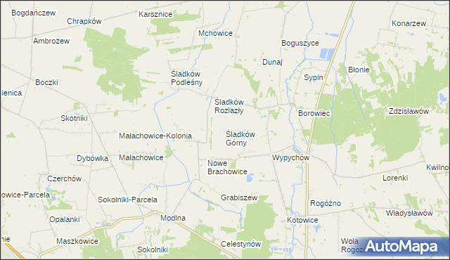 mapa Śladków Górny, Śladków Górny na mapie Targeo