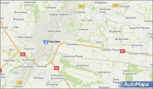 mapa Sochaczew-Wieś, Sochaczew-Wieś na mapie Targeo