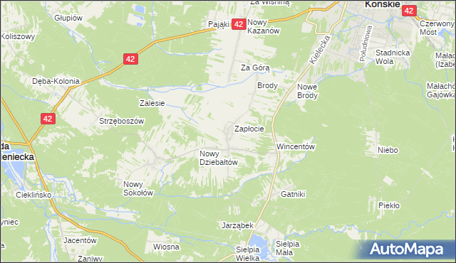 mapa Stary Dziebałtów, Stary Dziebałtów na mapie Targeo