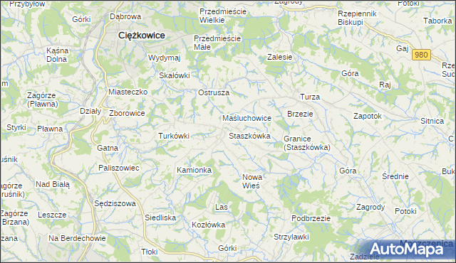 mapa Staszkówka, Staszkówka na mapie Targeo