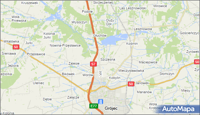 mapa Szczęsna, Szczęsna na mapie Targeo