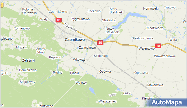 mapa Szkleniec gmina Czernikowo, Szkleniec gmina Czernikowo na mapie Targeo