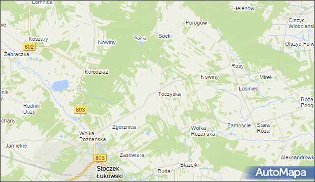 mapa Toczyska, Toczyska na mapie Targeo