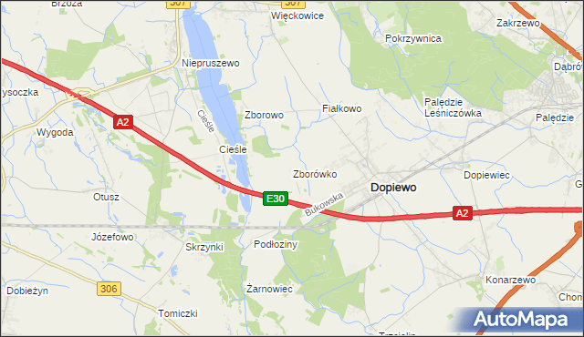 mapa Zborówko, Zborówko na mapie Targeo
