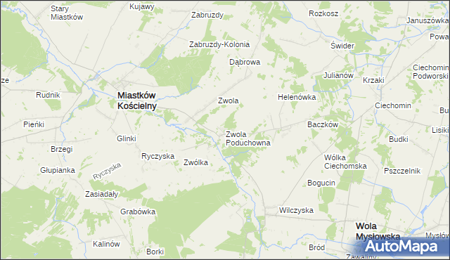 mapa Zwola Poduchowna, Zwola Poduchowna na mapie Targeo