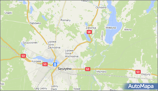 mapa Lemany gmina Szczytno, Lemany gmina Szczytno na mapie Targeo