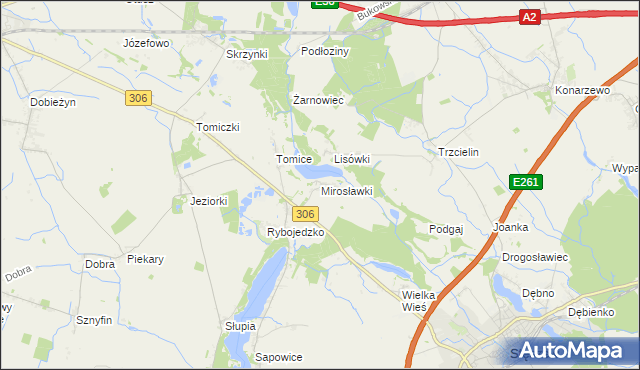 mapa Mirosławki, Mirosławki na mapie Targeo