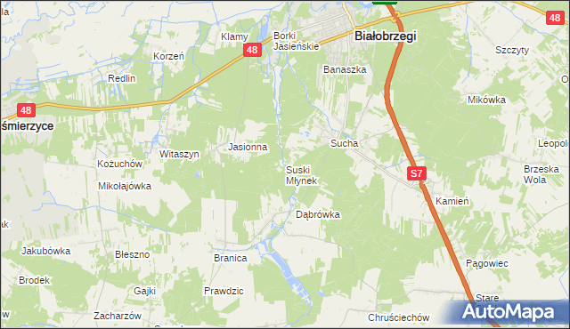 mapa Suski Młynek, Suski Młynek na mapie Targeo