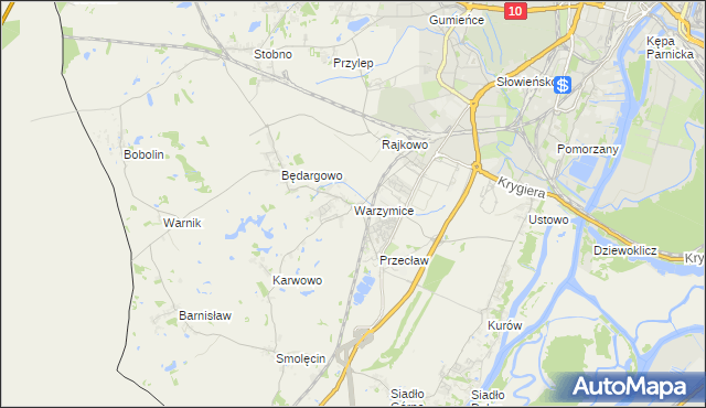 mapa Warzymice, Warzymice na mapie Targeo