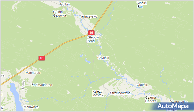 mapa Chylinki, Chylinki na mapie Targeo