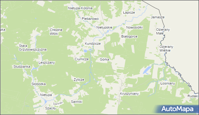 mapa Górka gmina Krynki, Górka gmina Krynki na mapie Targeo