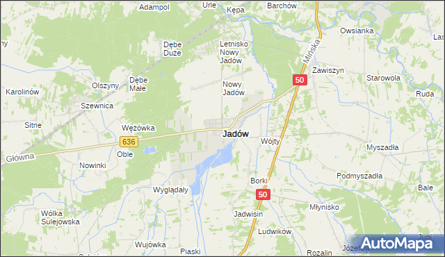 mapa Jadów, Jadów na mapie Targeo