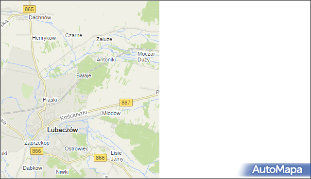 mapa Piastowo gmina Lubaczów, Piastowo gmina Lubaczów na mapie Targeo