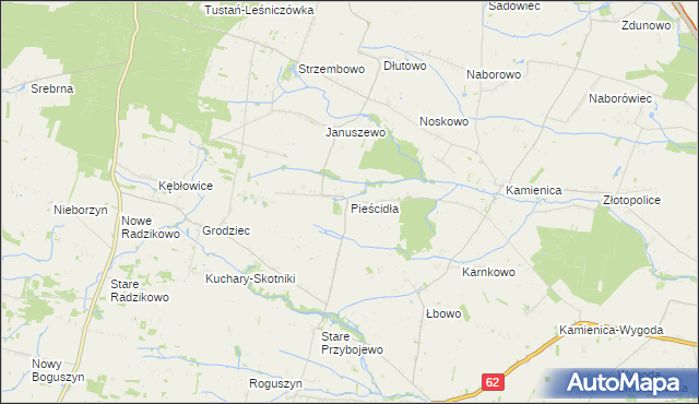 mapa Pieścidła, Pieścidła na mapie Targeo