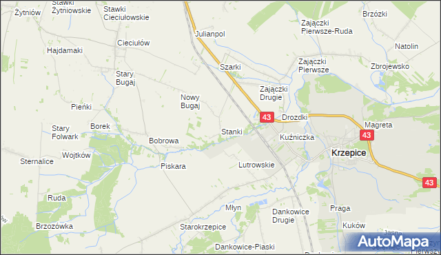 mapa Stanki, Stanki na mapie Targeo