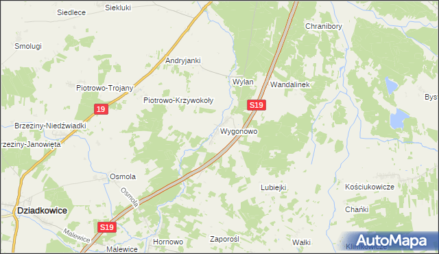 mapa Wygonowo, Wygonowo na mapie Targeo