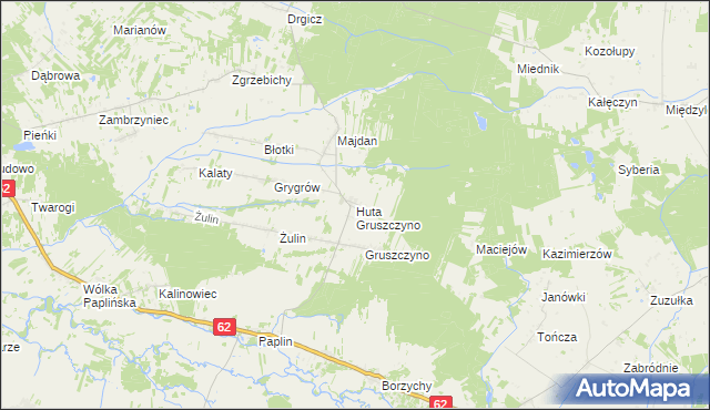 mapa Huta Gruszczyno, Huta Gruszczyno na mapie Targeo