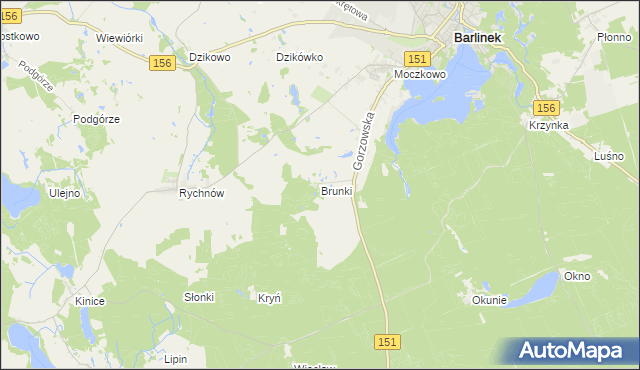 mapa Brunki, Brunki na mapie Targeo
