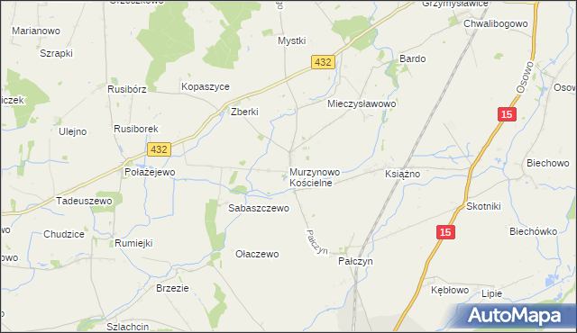 mapa Murzynowo Kościelne, Murzynowo Kościelne na mapie Targeo