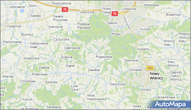 mapa Pogwizdów gmina Bochnia, Pogwizdów gmina Bochnia na mapie Targeo