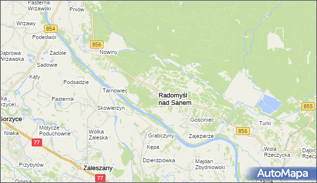 mapa Radomyśl nad Sanem, Radomyśl nad Sanem na mapie Targeo