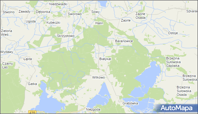 mapa Białykał, Białykał na mapie Targeo