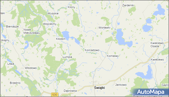 mapa Konradowo gmina Świątki, Konradowo gmina Świątki na mapie Targeo