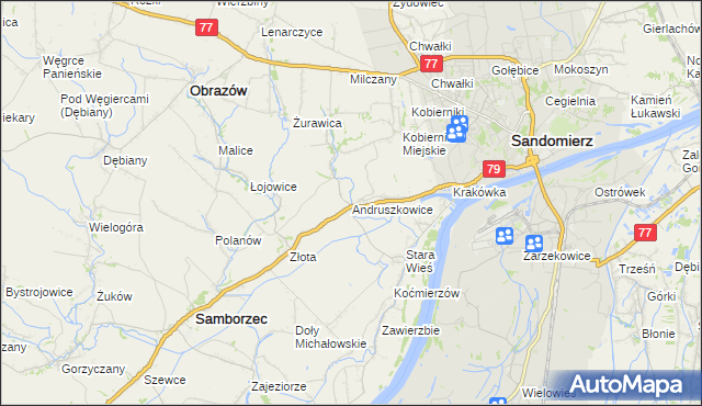 mapa Andruszkowice, Andruszkowice na mapie Targeo