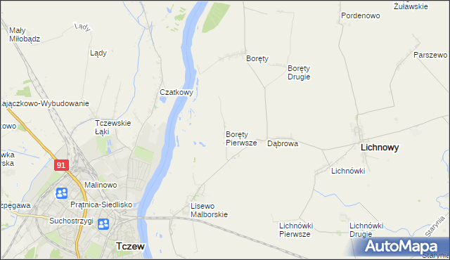 mapa Boręty Pierwsze, Boręty Pierwsze na mapie Targeo