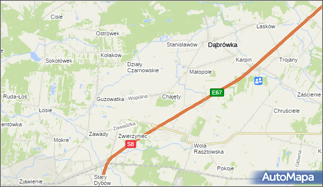 mapa Chajęty, Chajęty na mapie Targeo