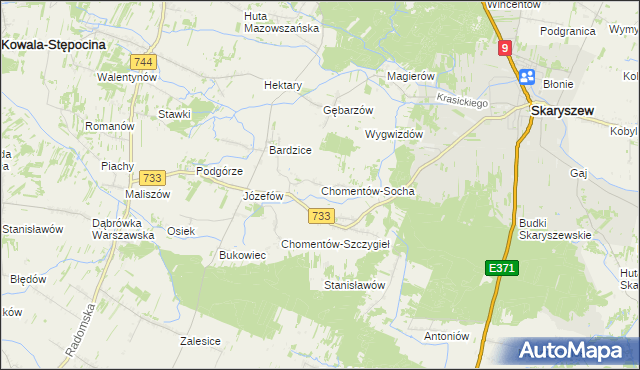 mapa Chomentów-Socha, Chomentów-Socha na mapie Targeo