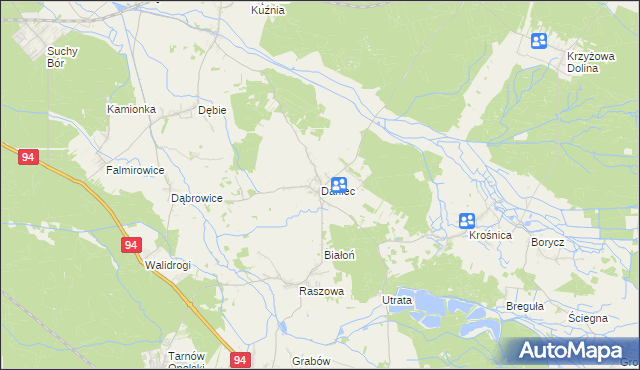 mapa Daniec, Daniec na mapie Targeo