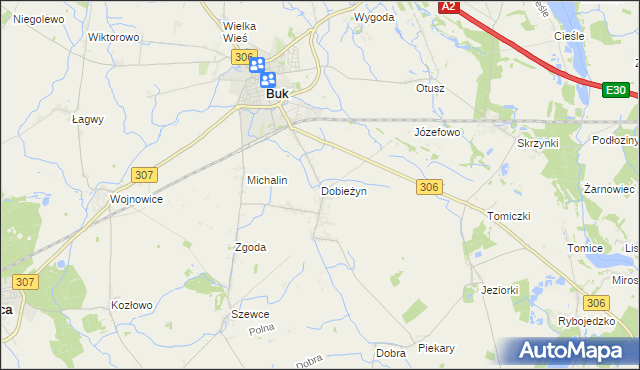 mapa Dobieżyn, Dobieżyn na mapie Targeo