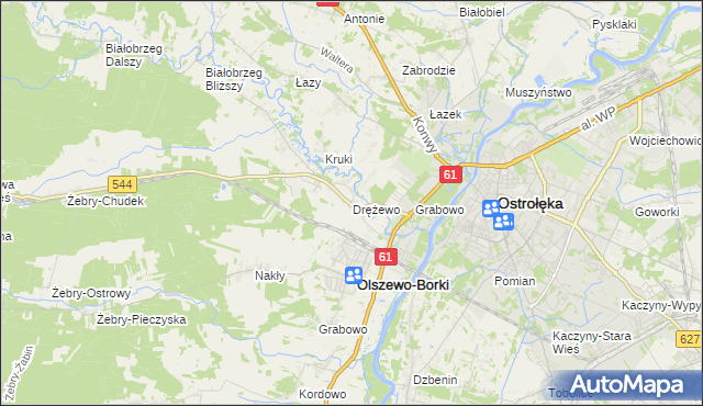 mapa Drężewo, Drężewo na mapie Targeo