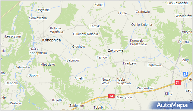 mapa Fajnów, Fajnów na mapie Targeo