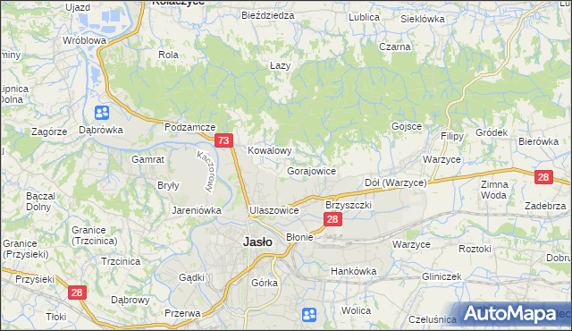 mapa Gorajowice, Gorajowice na mapie Targeo