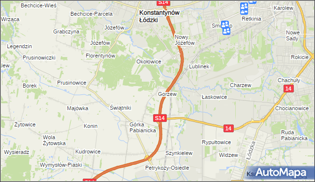 mapa Gorzew, Gorzew na mapie Targeo