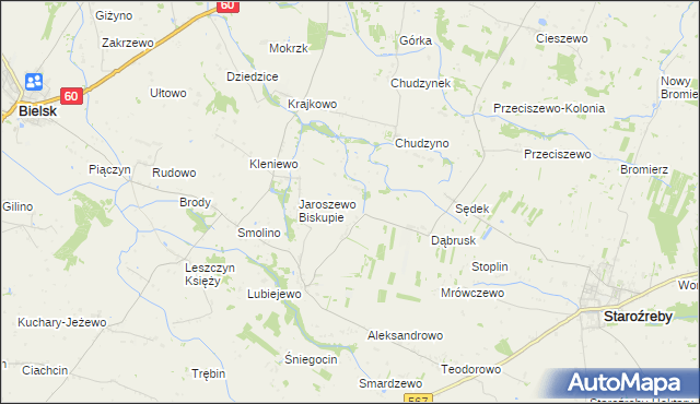 mapa Jaroszewo-Wieś, Jaroszewo-Wieś na mapie Targeo