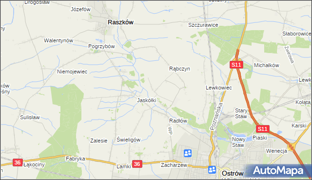 mapa Jelitów gmina Raszków, Jelitów gmina Raszków na mapie Targeo