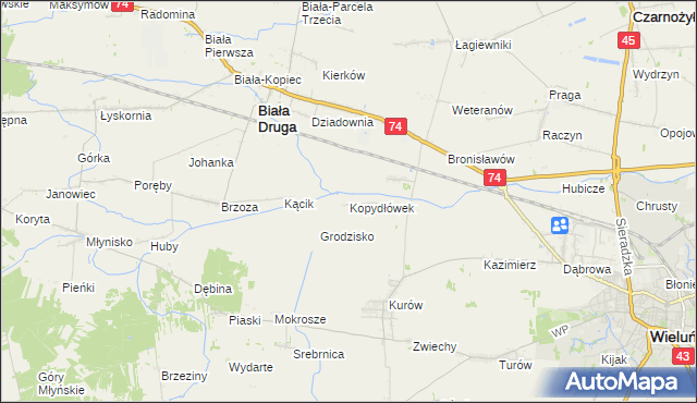 mapa Kopydłówek, Kopydłówek na mapie Targeo