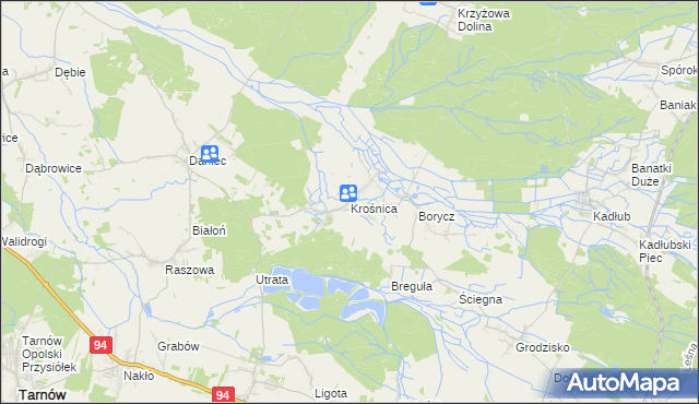 mapa Krośnica gmina Izbicko, Krośnica gmina Izbicko na mapie Targeo