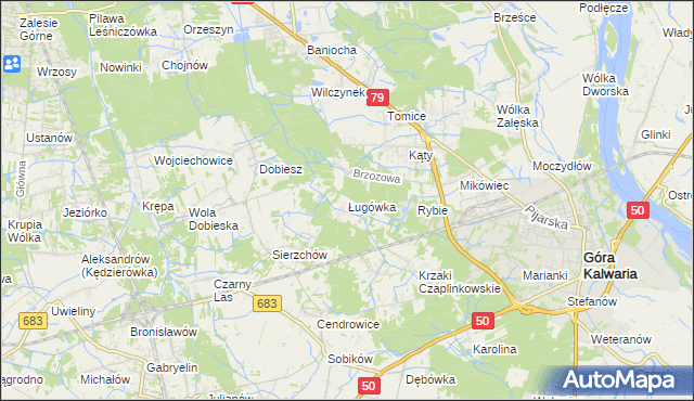 mapa Ługówka, Ługówka na mapie Targeo